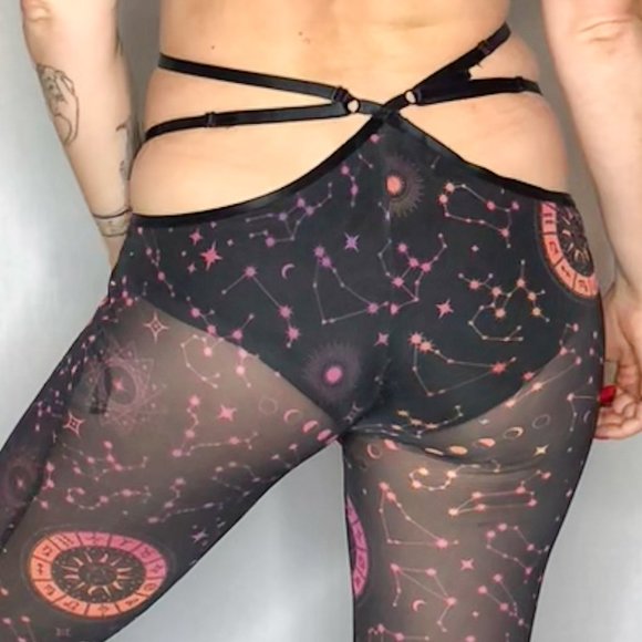 Dolls Kill Horoscopez Show Me Ur Chart Bell Sheer Bottoms M - Picture 7 of 11